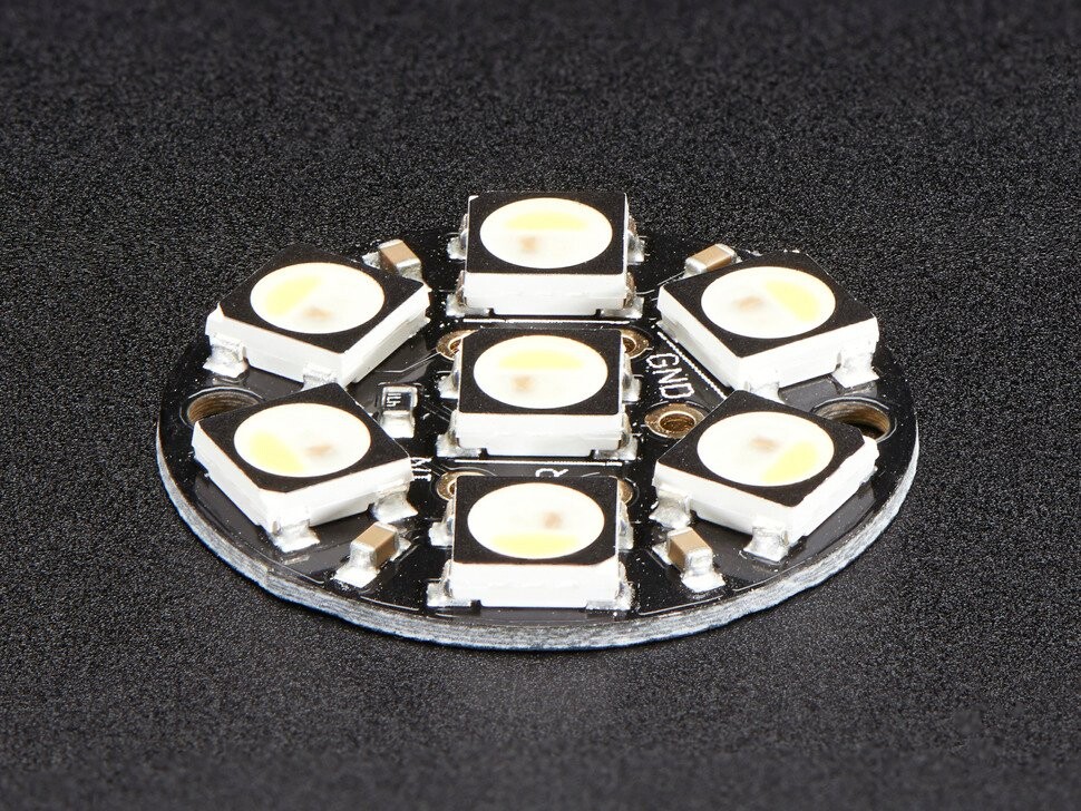 Adafruit NeoPixel Jewel 7x 5050 RGBW LED Natural White med integrerede drivere 4500K 2859