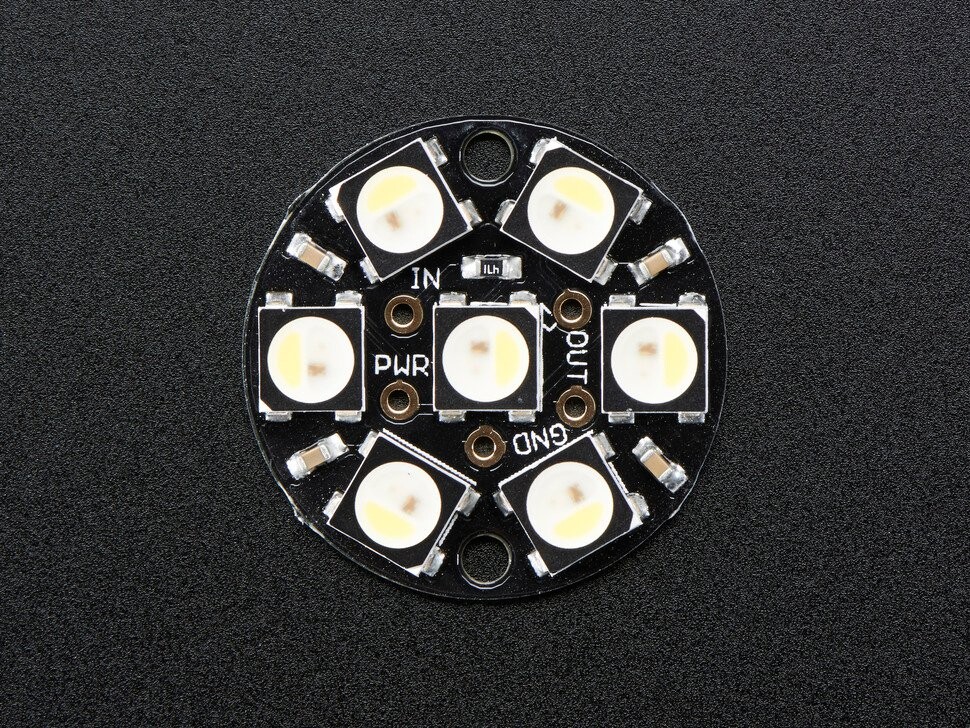 Adafruit NeoPixel Jewel 7x 5050 RGBW LED Cool White med integrerede drivere 6000K 2860