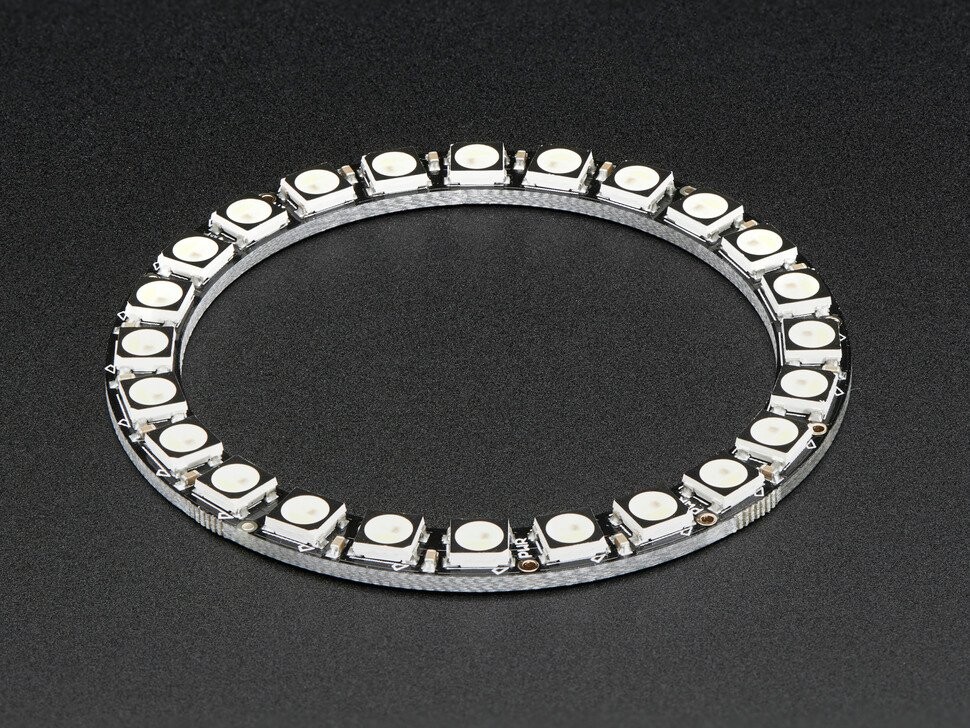 Adafruit NeoPixel Ring med 24x 5050 RGBW LED'er, Cool White med integrerede drivere, 6000K, 2863