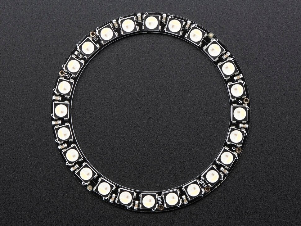 Adafruit NeoPixel Ring med 24x 5050 RGBW LED'er, Cool White med integrerede drivere, 6000K, 2863