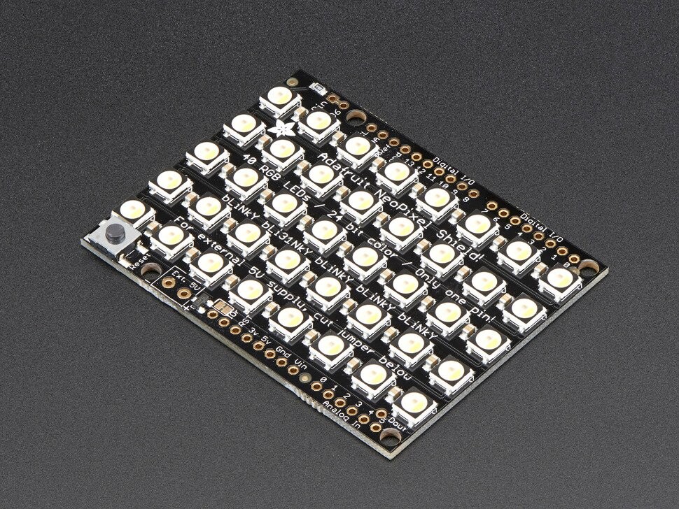 Adafruit NeoPixel Shield 40 RGBW Varme hvide LED'er 3000K 2864