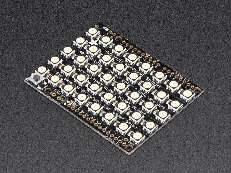 Adafruit NeoPixel Shield 40 RGBW Naturligt hvide LED'er 4500K 2865