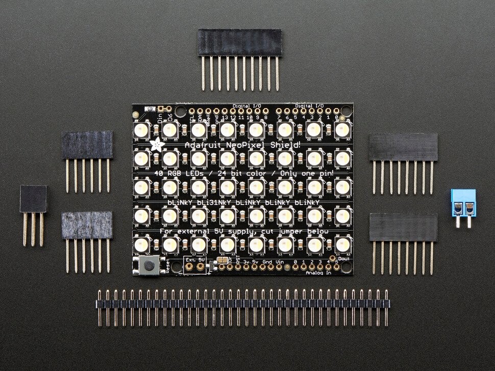 Adafruit NeoPixel Shield 40 RGBW Naturligt hvide LED'er 4500K 2865