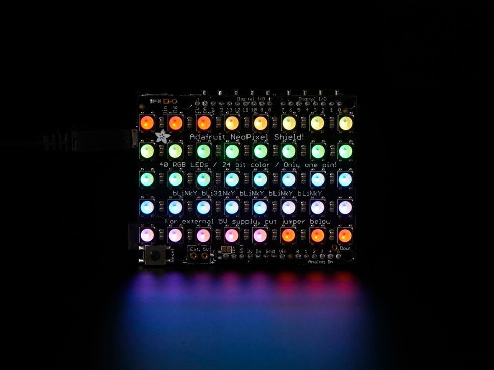 Adafruit NeoPixel Shield med 40x RGBW Cool White LED'er ~6000K 2866