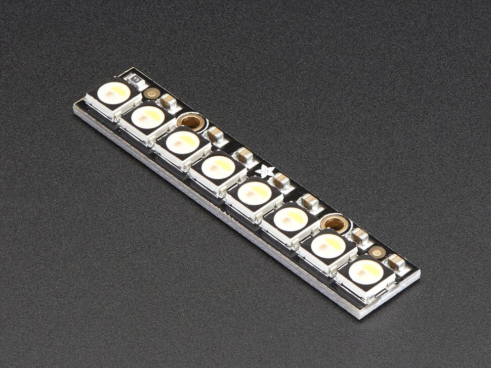 Adafruit NeoPixel Stang med 8x 5050 RGBW LED'er, varm hvid (~3000K), 2867