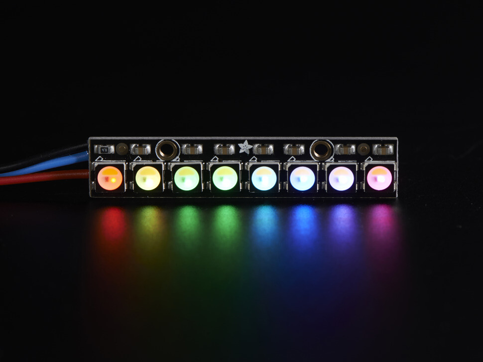 Adafruit NeoPixel Stang med 8x 5050 RGBW LED'er, varm hvid (~3000K), 2867