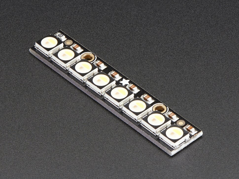 Adafruit NeoPixel Stang med 8x 5050 RGBW LED'er, Naturligt Hvidt ~4500K, 2868