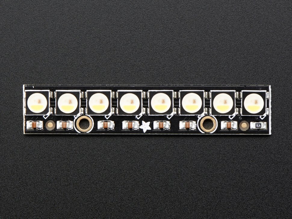 Adafruit NeoPixel Stang med 8x 5050 RGBW LED'er, Naturligt Hvidt ~4500K, 2868