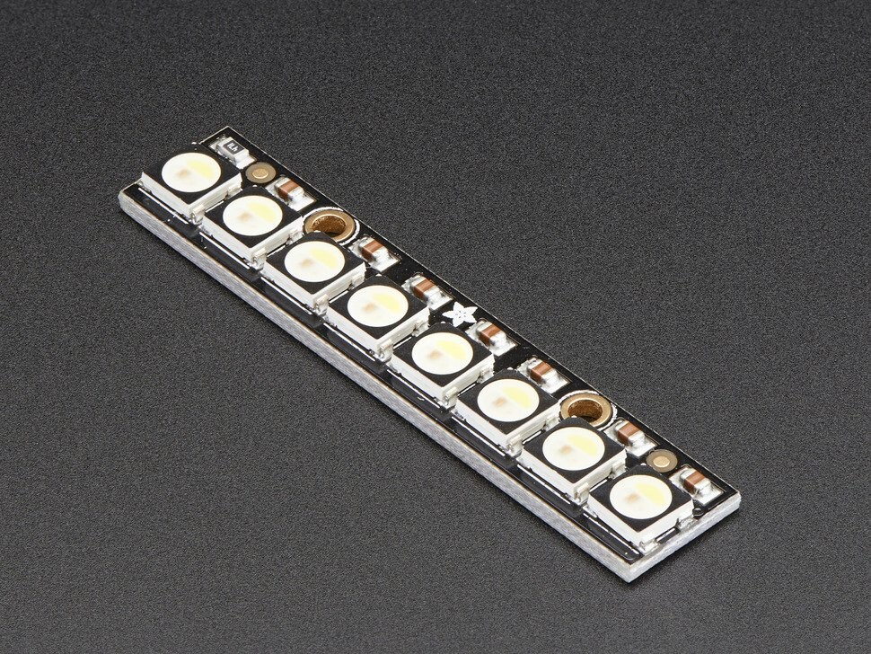 Adafruit NeoPixel Stang med 8x 5050 RGBW LED'er, Cool White ~6000K, 2869