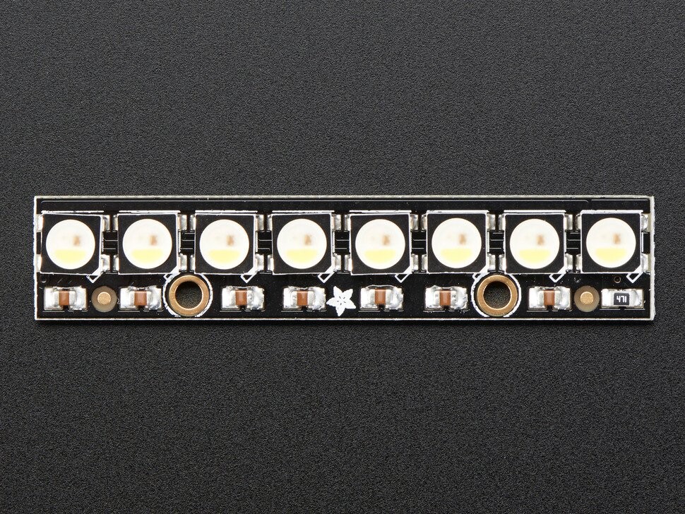 Adafruit NeoPixel Stang med 8x 5050 RGBW LED'er, Cool White ~6000K, 2869