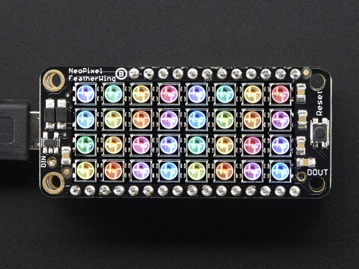 Adafruit NeoPixel FeatherWing med 4x8 RGB LED add-on til alle Feather boards 2945