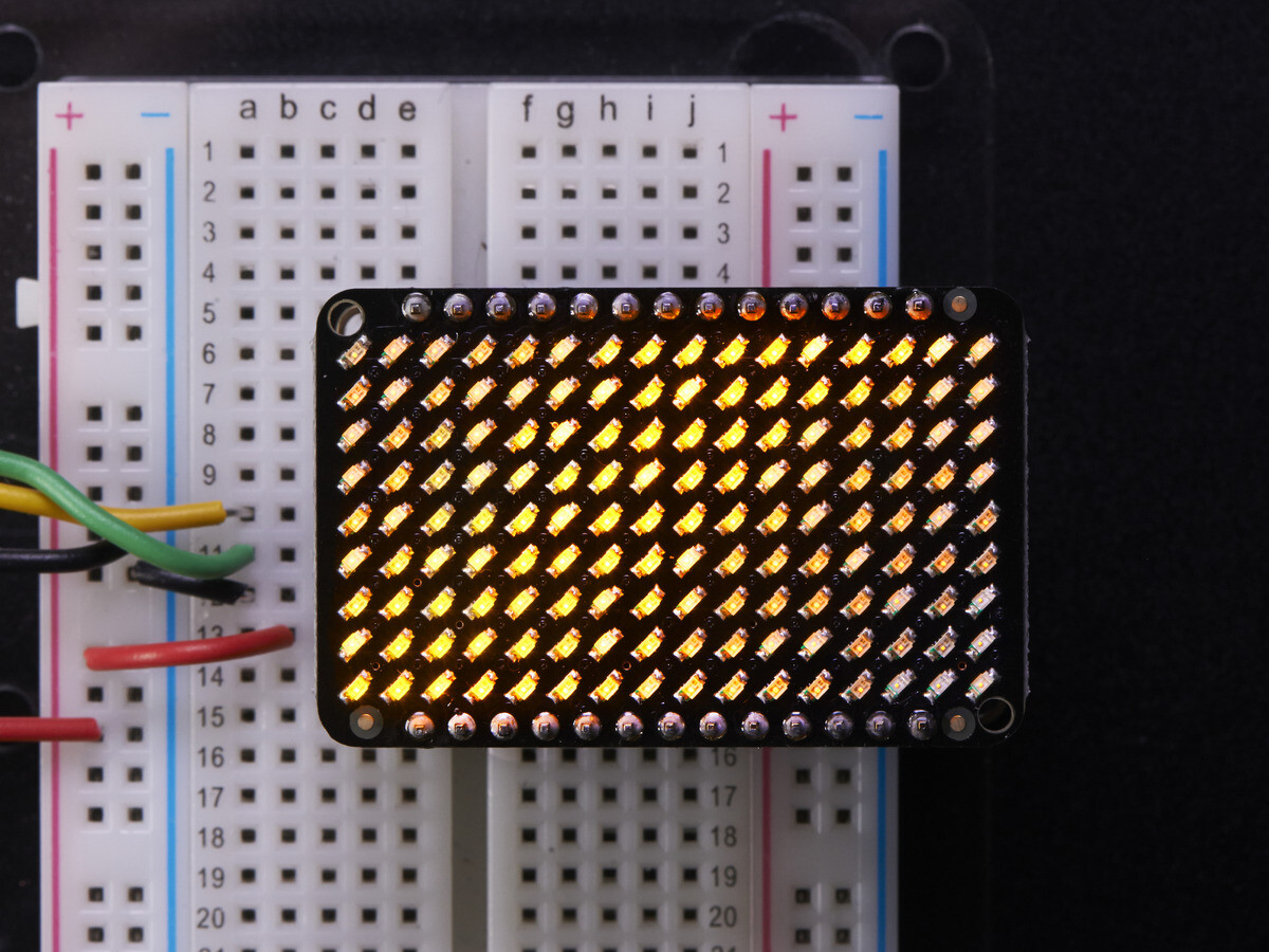 Adafruit LED Charlieplexed Matrix 9x16 LEDs Gul 2948