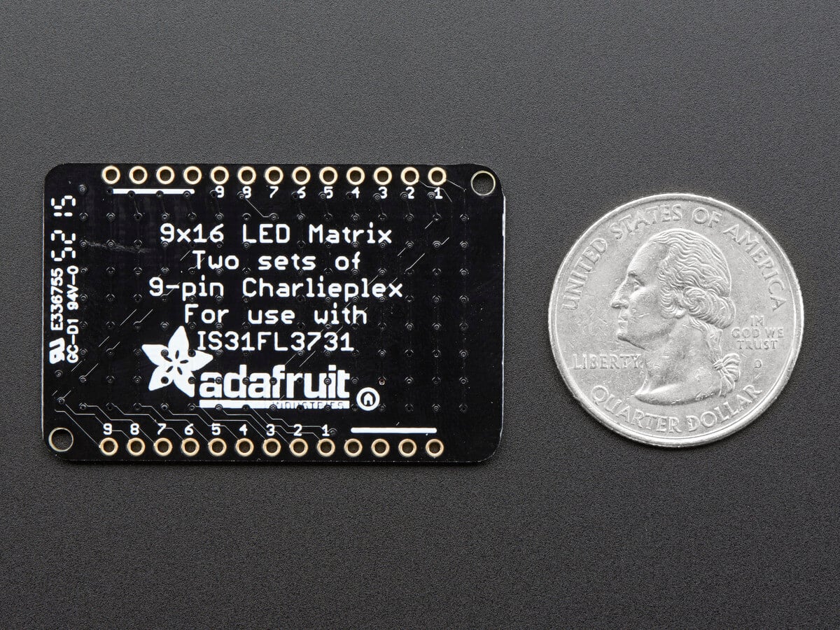 Adafruit LED Charlieplexed Matrix 9x16 LEDs Cool White 2974