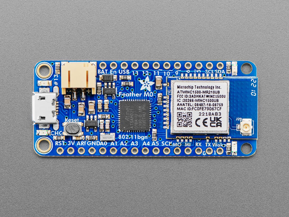 Adafruit Feather M0 WiFi ATSAMD21 ATWINC1500 Udviklingskort ARM Cortex uFL-stik 3061
