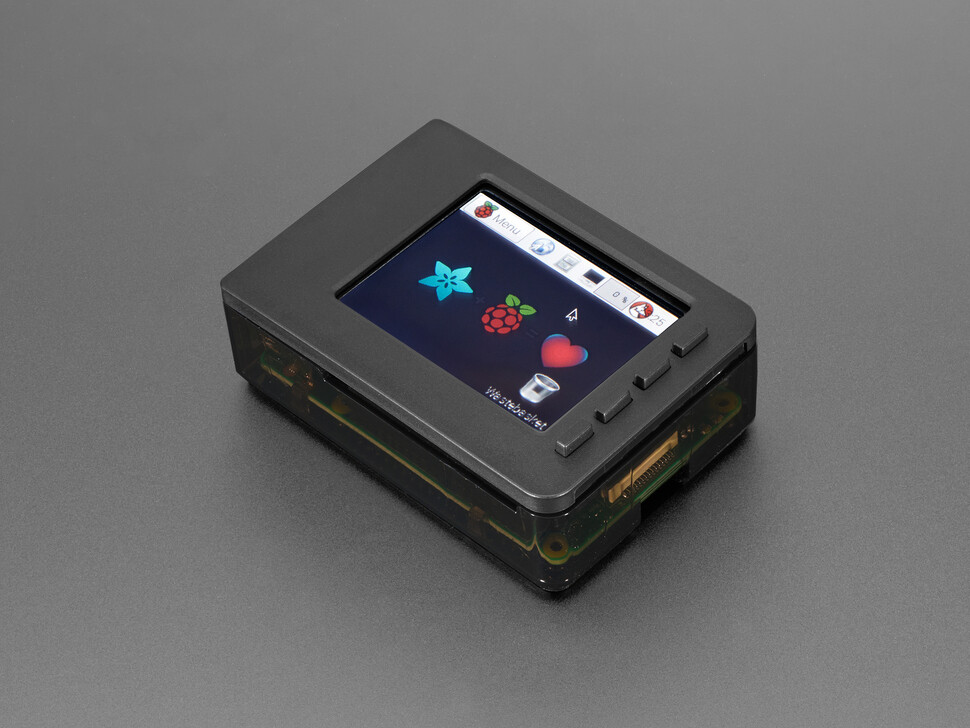 Adafruit Pi Model B+ / Pi 2 / Pi 3 - Case Base and Faceplate Pack - Sort - til 2.8" PiTFT