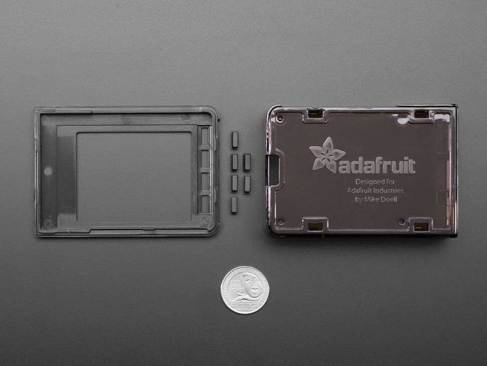 Adafruit Pi Model B+ / Pi 2 / Pi 3 - Case Base and Faceplate Pack - Sort - til 2.8" PiTFT