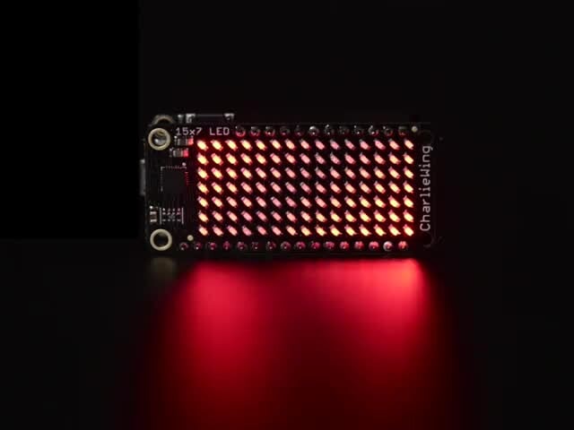 Adafruit 15x7 CharliePlex LED Matrix Display FeatherWing Rød 3134