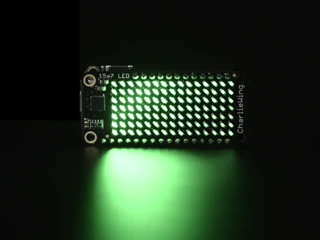 Adafruit 15x7 CharliePlex LED Matrix Display FeatherWing Grøn 3136
