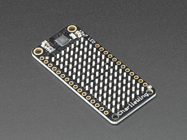 Adafruit 15x7 CharliePlex LED Matrix Display FeatherWing Grøn 3136