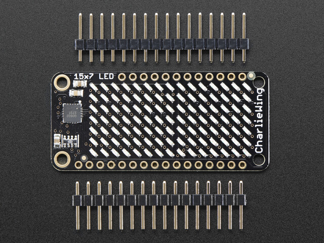 Adafruit 15x7 CharliePlex LED Matrix Display FeatherWing Grøn 3136
