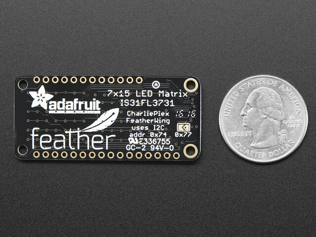 Adafruit 15x7 CharliePlex LED Matrix FeatherWing Cool White 3138
