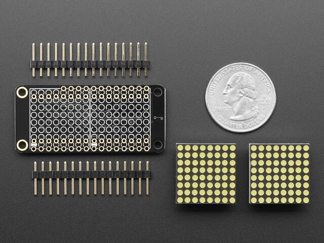 Adafruit 0,8 Zoll 8x16 LED-Matrix FeatherWing Display Weiß für Arduino 3149