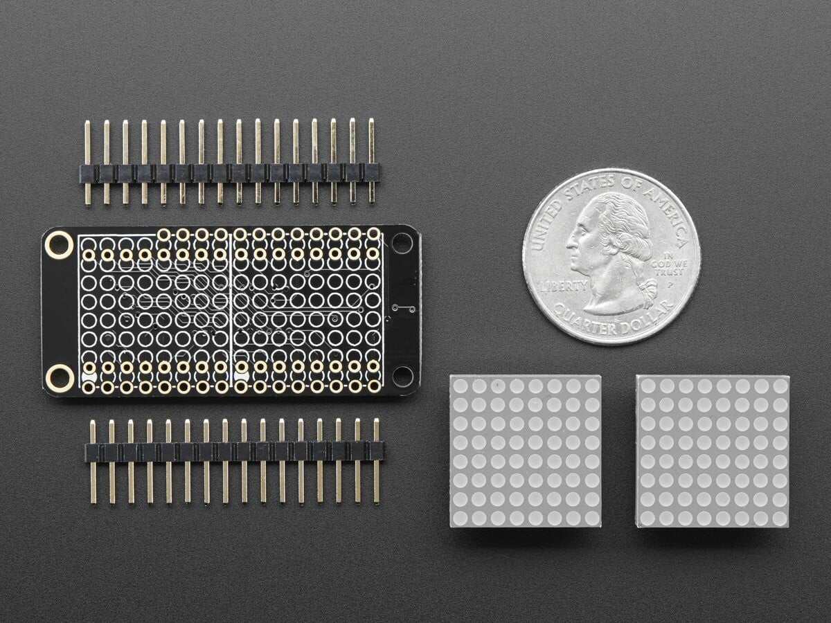Adafruit 0,8 Zoll 8x16 LED-Matrix FeatherWing Display Grün für Arduino 3151