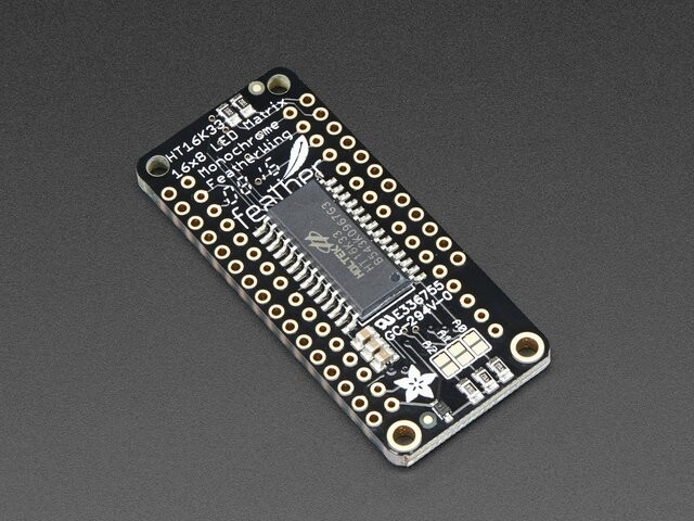 Adafruit 0,8 Zoll 8x16 LED Matrix FeatherWing Display Gul-Grøn 3154
