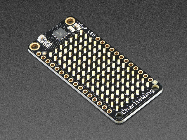 (Stopperet) Adafruit 15x7 CharliePlex LED Matrix FeatherWing Varm Hvid 3163