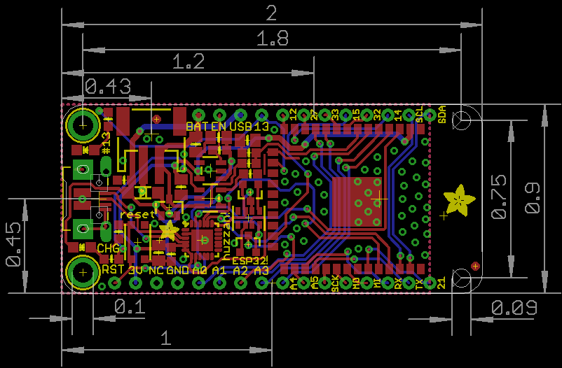 Adafruit Wireless HUZZAH32 - ESP32 WROOM32 Feather Board Arduino IDE 3405