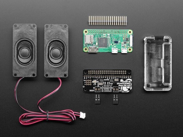 Adafruit Stereo Bonnet Pack til Raspberry Pi Zero W - Inkluderer Pi Zero W 3412