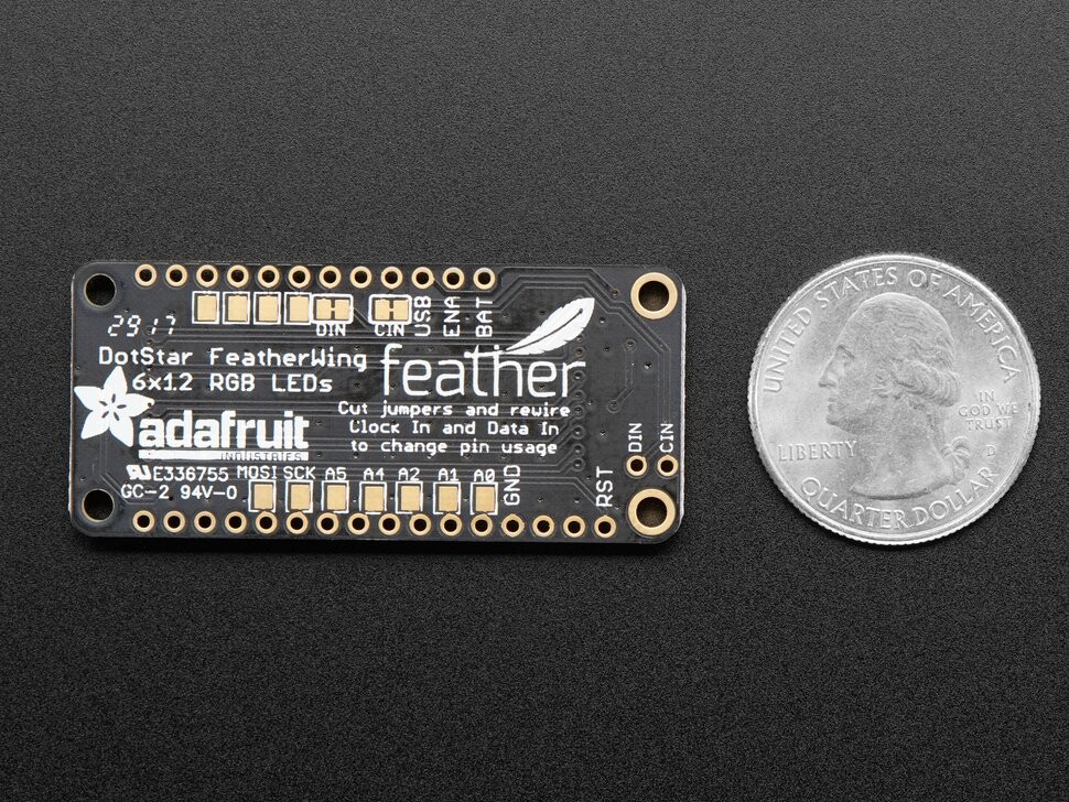 Adafruit DotStar FeatherWing 6 x 12 RGB LED add-on til Feather boards 3449