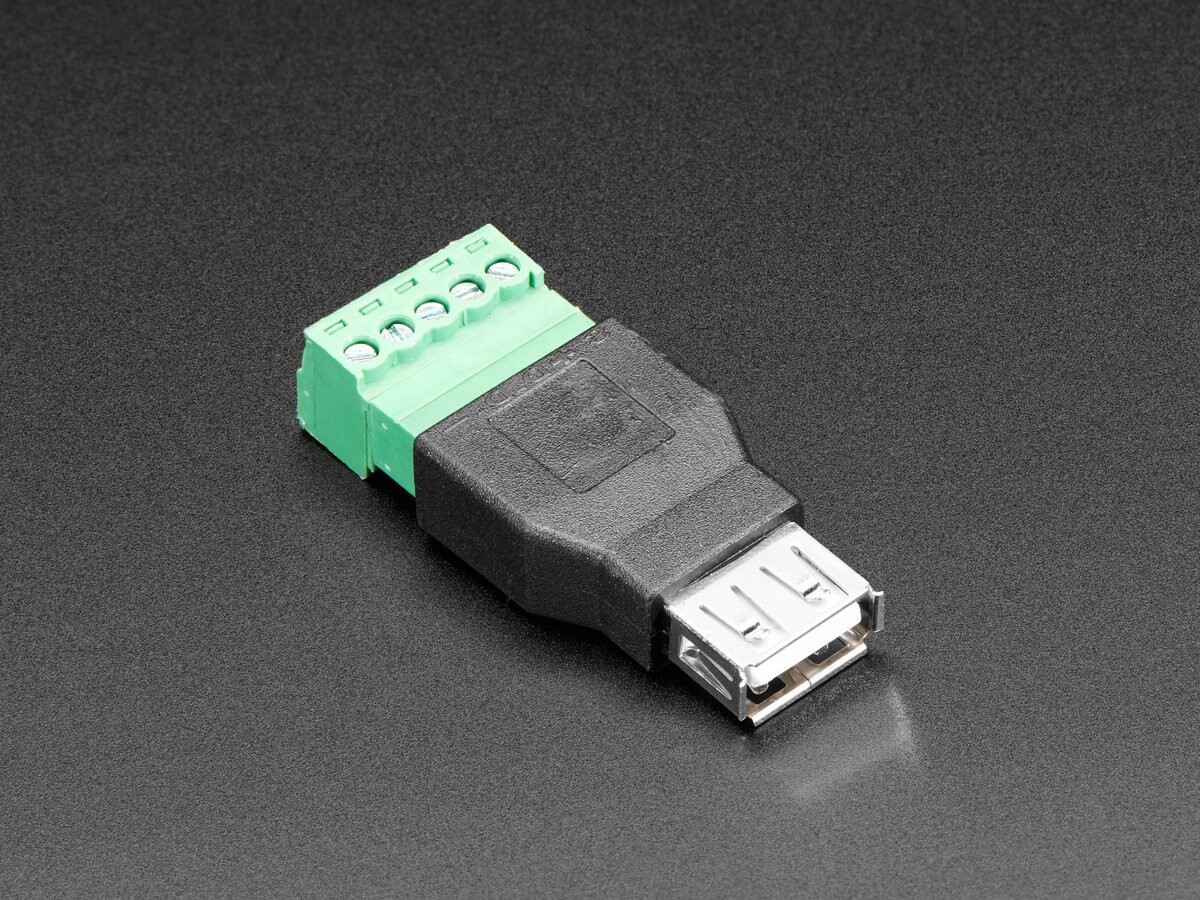 Adafruit USB-A hunstik til 5-benet terminalblok 3629