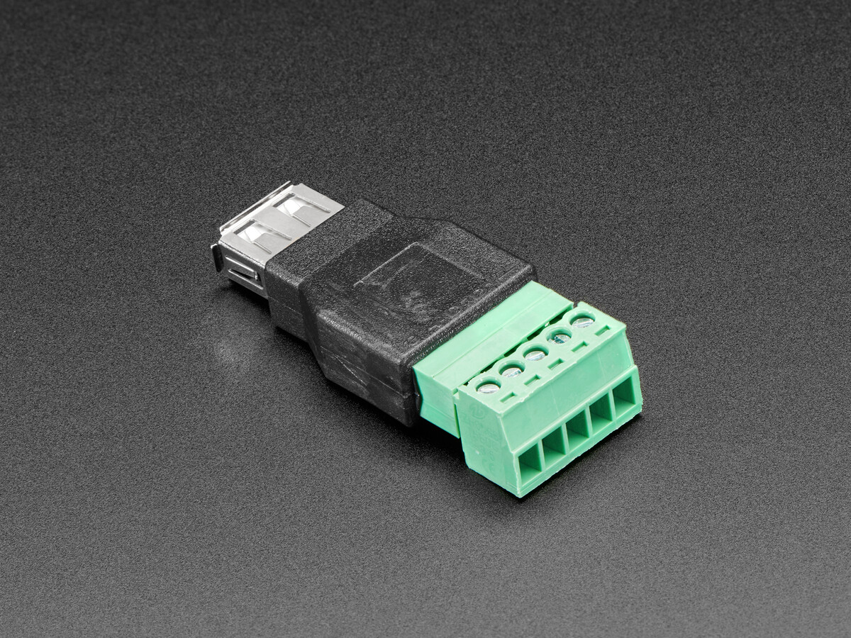 Adafruit USB-A hunstik til 5-benet terminalblok 3629
