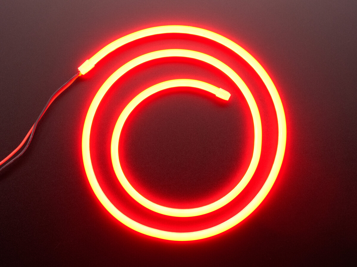 Adafruit Fleksibel Silikone Neon-lignende LED Strips 1 Meter Rød 3860