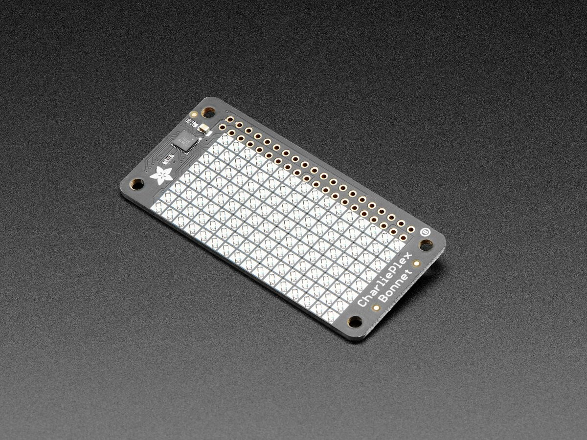 Adafruit CharliePlex LED-Matrix Bonnet 8x16 Grønne LED'er 4120