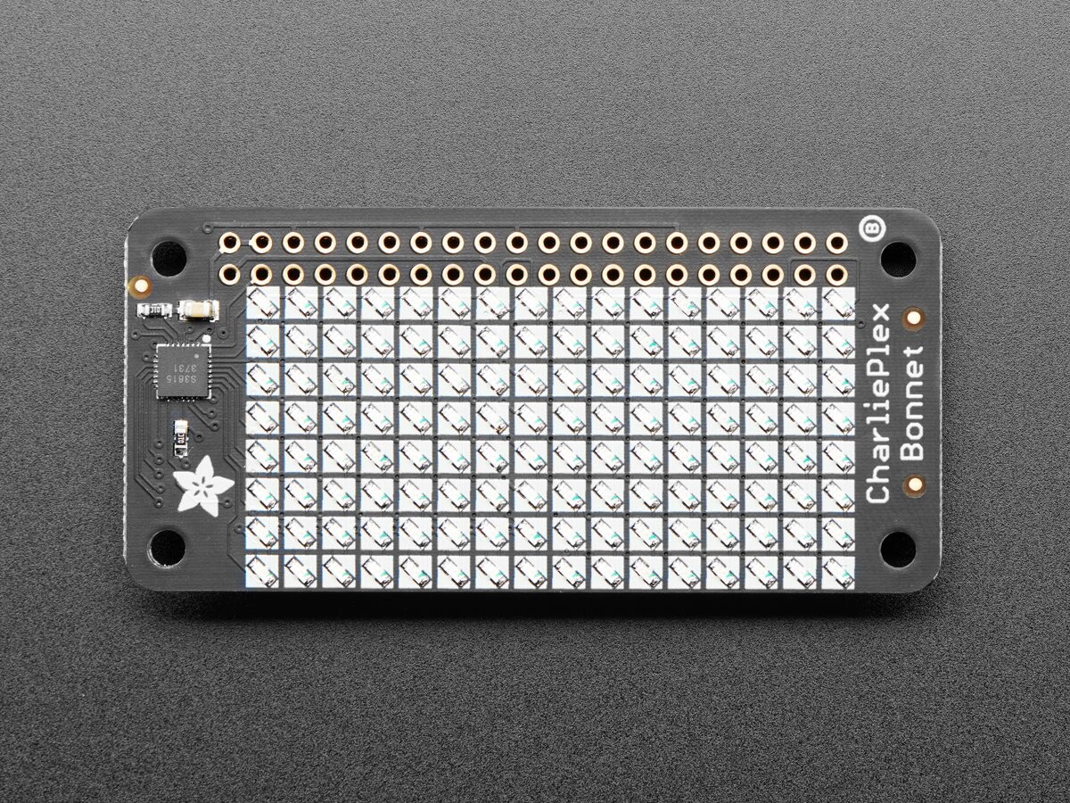 Adafruit CharliePlex LED-Matrix Bonnet 8x16 Grønne LED'er 4120