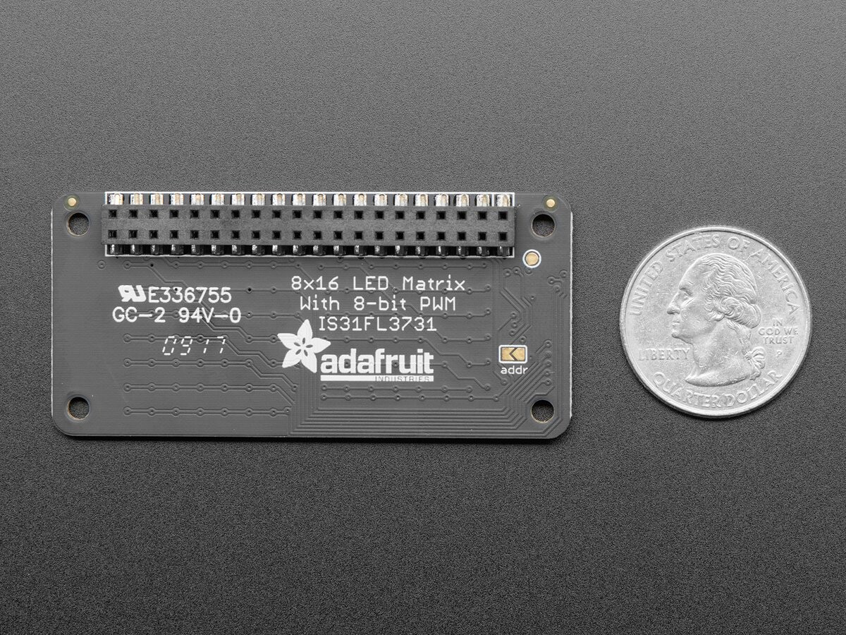 Adafruit CharliePlex LED-Matrix Bonnet 8x16 Grønne LED'er 4120