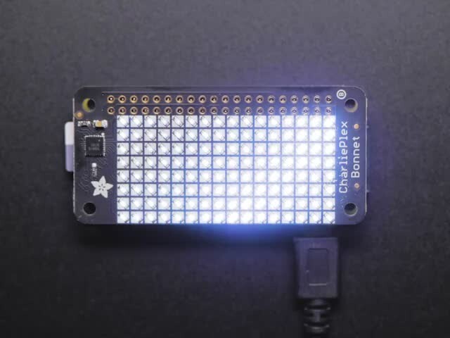 Adafruit CharliePlex LED Matrix Bonnet 8x16 Cool White LEDs 4121