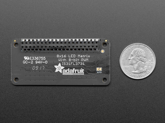 Adafruit CharliePlex LED Matrix Bonnet 8x16 Cool White LEDs 4121