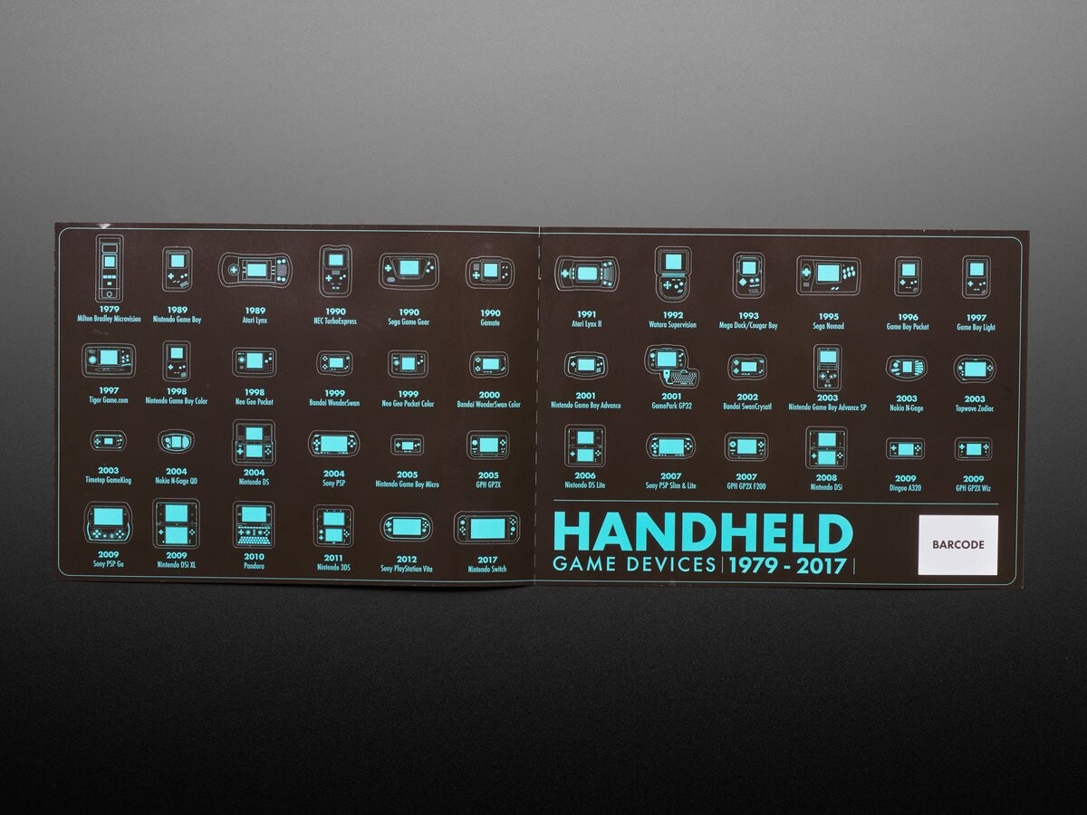 Adafruit Retro Handheld Game Devices klistermærkesæt 4257