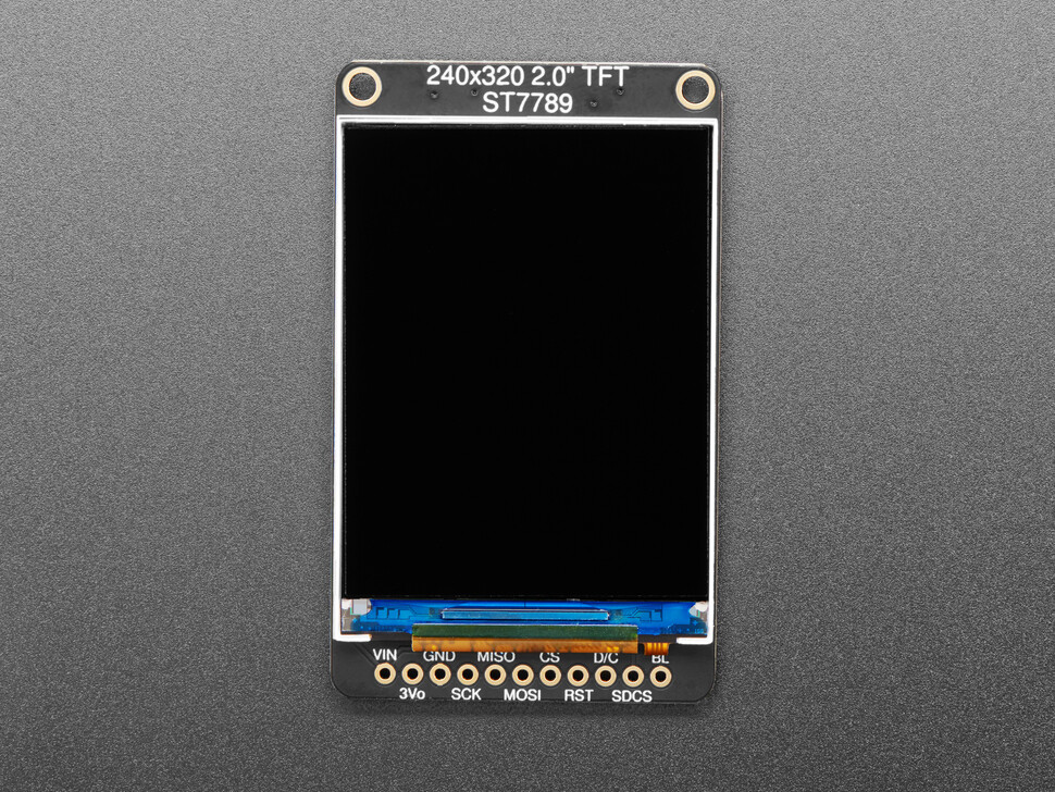 Adafruit 2,0 Zoll 320x240 Farve IPS TFT-display med MicroSD-kort breakout EYESPI 4311