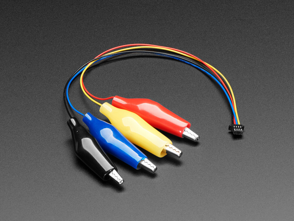 Adafruit JST 4-benet kabel 150 mm med alligator clips STEMMA QT Qwiic 4398