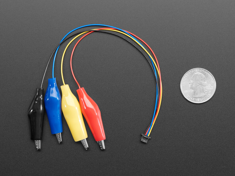 Adafruit JST 4-benet kabel 150 mm med alligator clips STEMMA QT Qwiic 4398