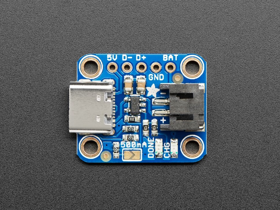 Adafruit Micro-Lipo Ladegerät für LiPoly Akku mit USB Typ C Buchse 4410