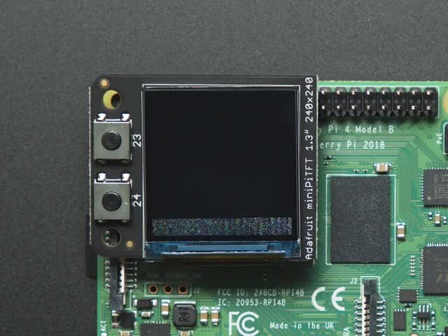 Adafruit Mini PiTFT 1,3" - 240x240 TFT Add-on til Raspberry Pi Qwiic/STEMMA-QT 4484