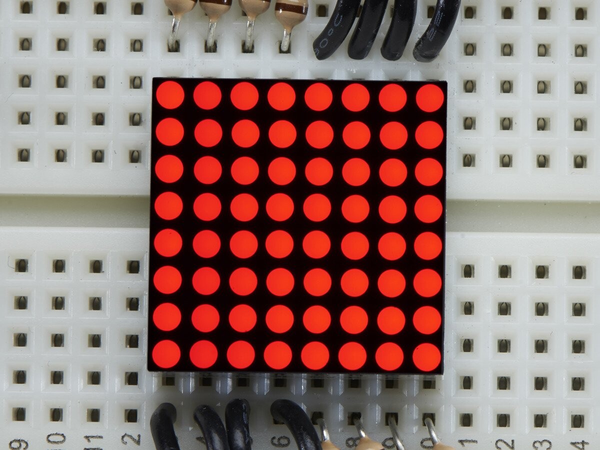 Adafruit Miniature 8x8 Rød LED-matrix, 2.54mm afstand, fælles katode, 454