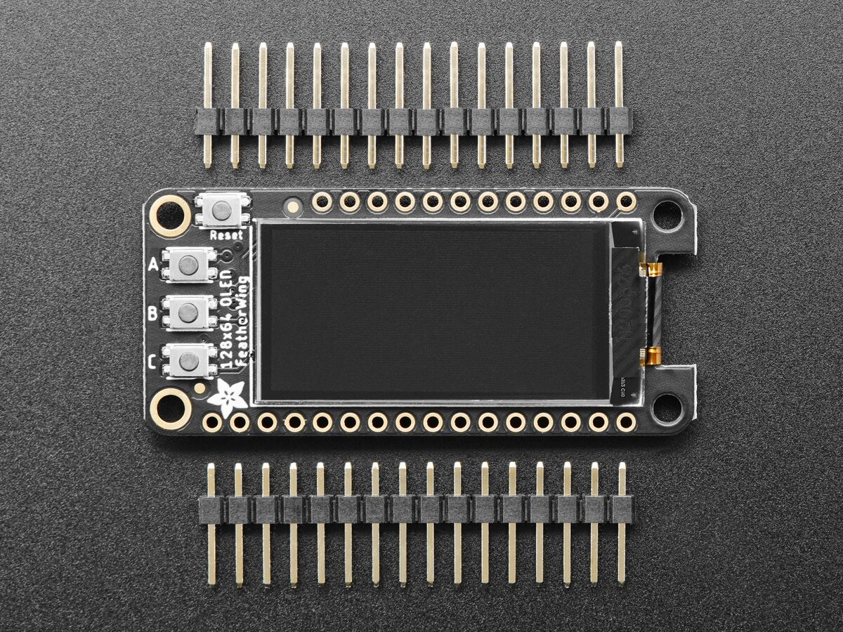 Adafruit FeatherWing OLED - 128x64 OLED add-on til Feather