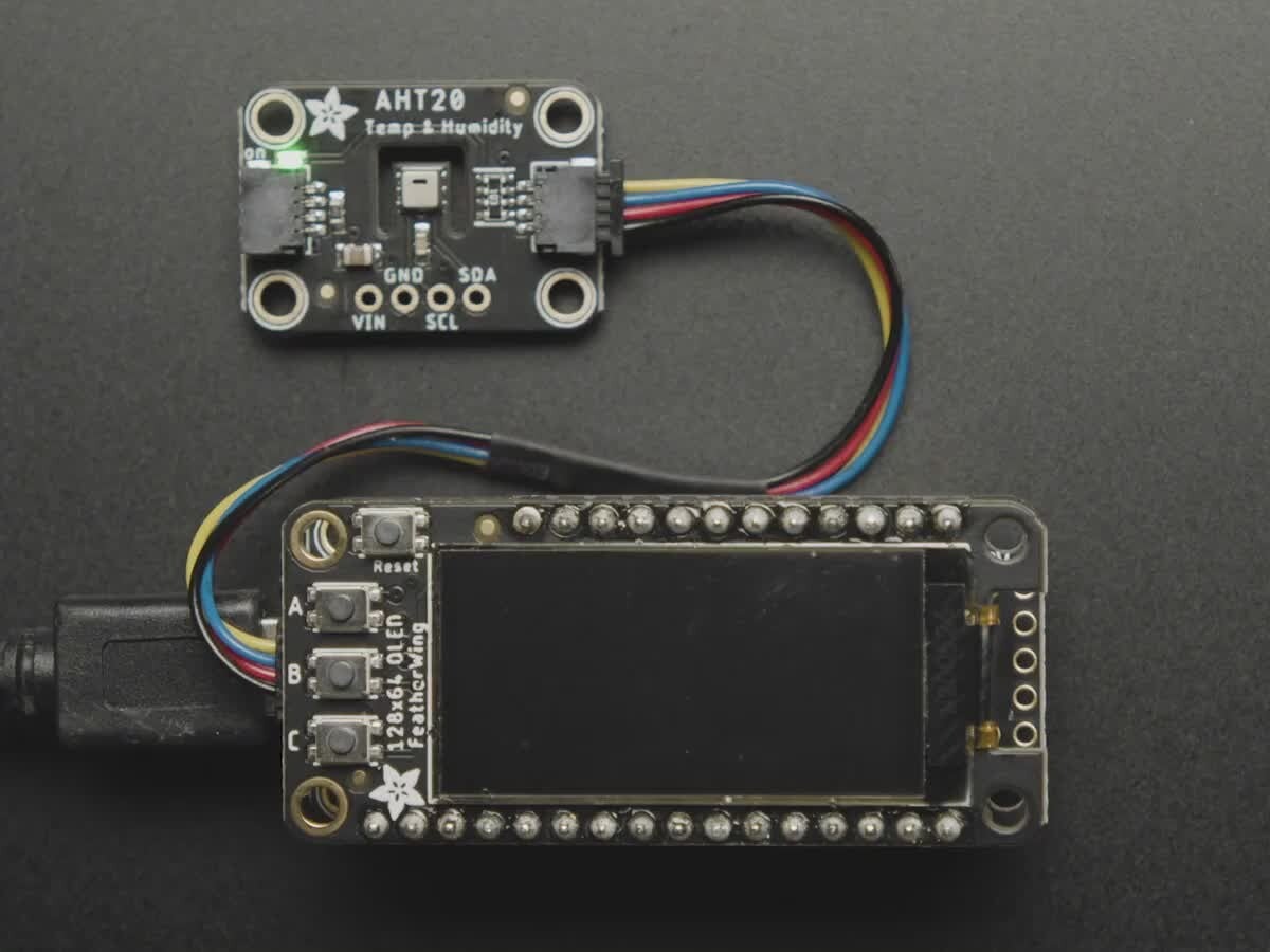Adafruit FeatherWing OLED - 128x64 OLED add-on til Feather