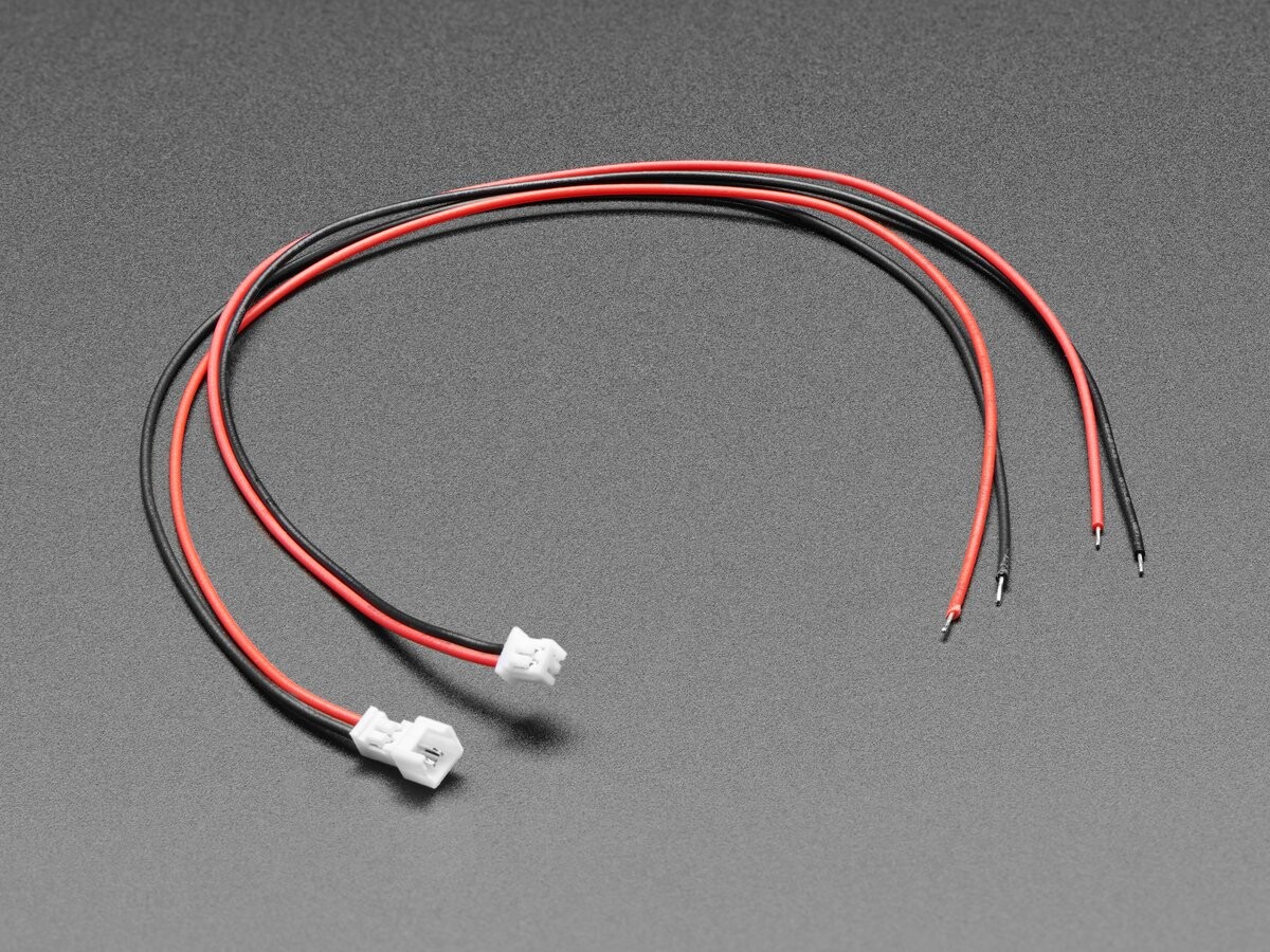 Adafruit Kabel med 1,25 mm pitch, 2 ben, kompatibel med Molex PicoBlade, 40 cm, passende par